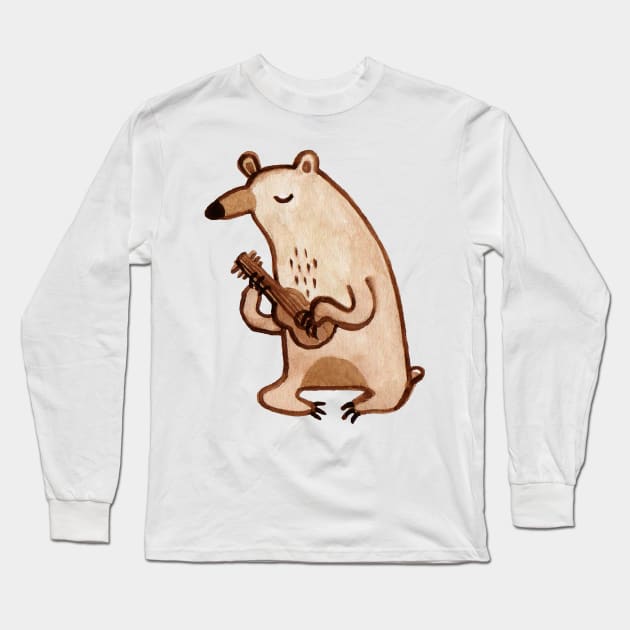 Ukulele Bear Long Sleeve T-Shirt by Sophie Corrigan